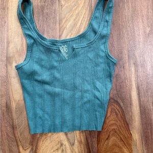 Urban Outfitters Teal Ribbed Crop Top